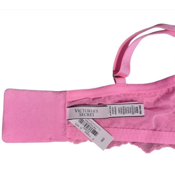 NWT Victoria's Secret Dream Angels Full Coverage No Wire Lace Bra Pink Berry 38D - Picture 9 of 13